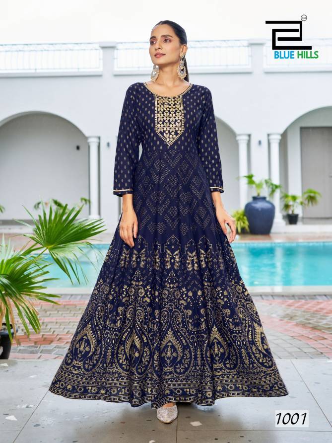 Walkway Special Rayon Foil Printed Anarkali Long Kurti Wholesale Shop In Surat